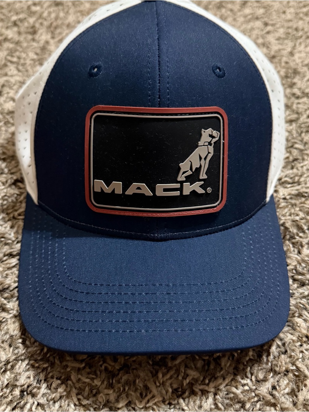 Mack Bulldog Navy & White Logo Trucker Cap